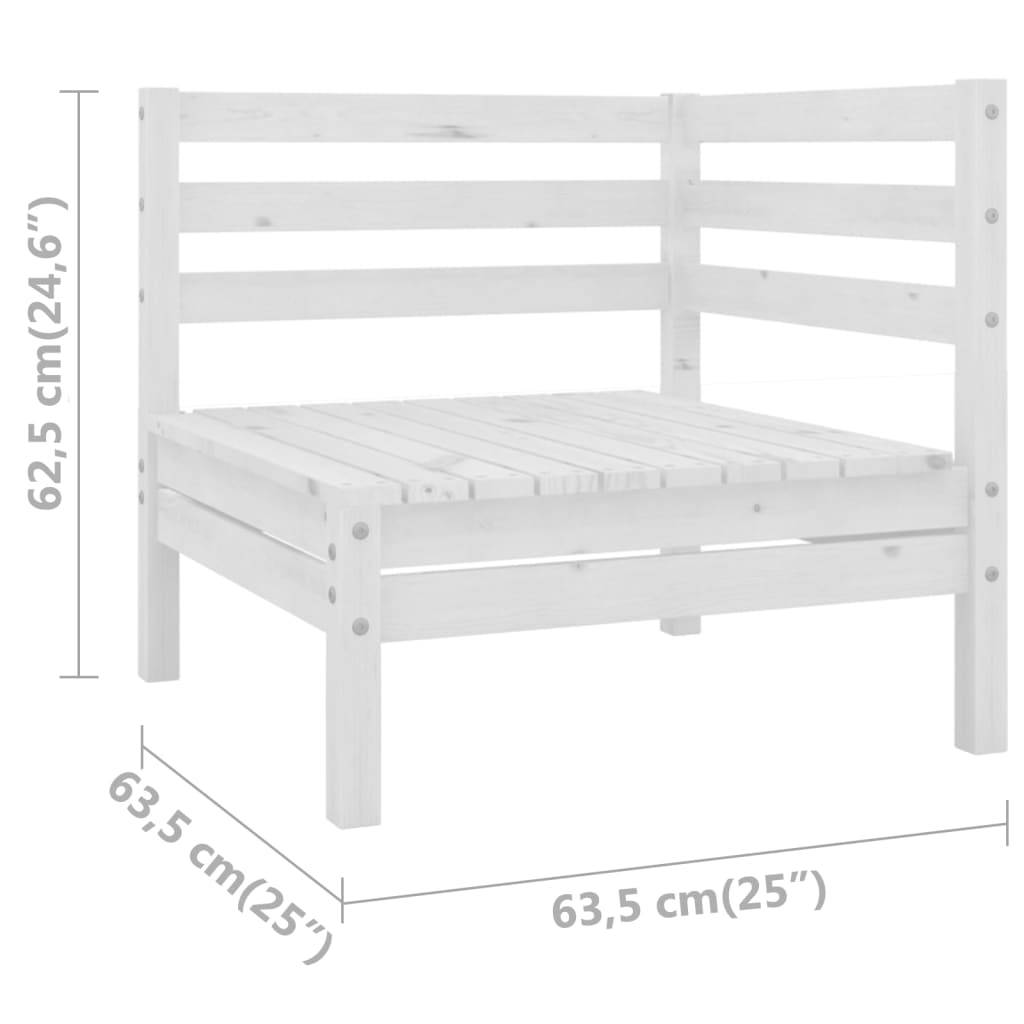 Salon d'Angle de Jardin Style Palette en Bois de Pin 3 Pièces avec Table Basse Blanc – ComfortXL Outdoor Living - Image 10