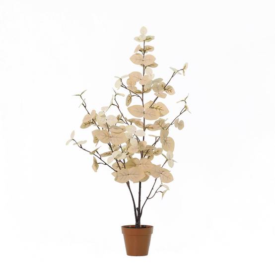 PANGIVO - Tige d'eucalyptus artificiel plastique blanc 86 cm - PANGIVO