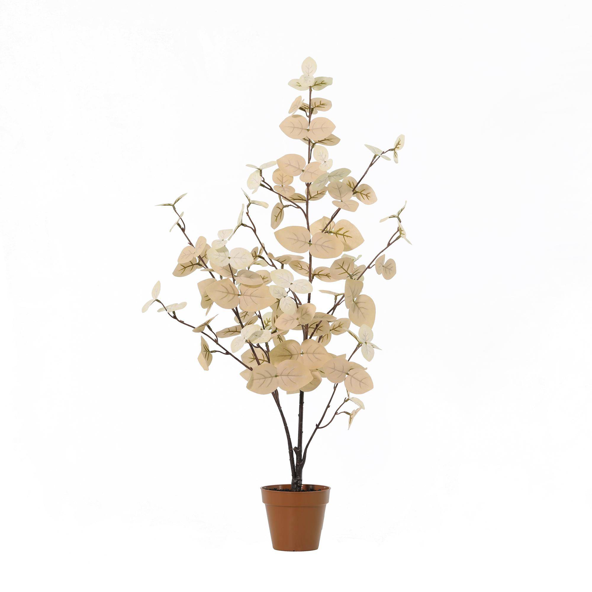 PANGIVO - Tige d'eucalyptus artificiel plastique blanc 86 cm - PANGIVO