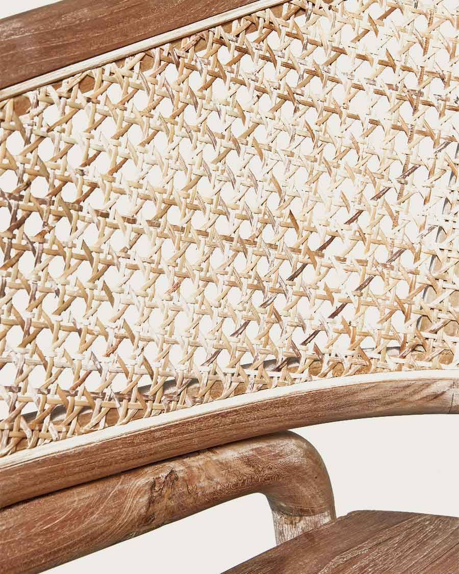Moon - Chaise en teck massif et cannage rotin - UNIQKA - Imagen 10