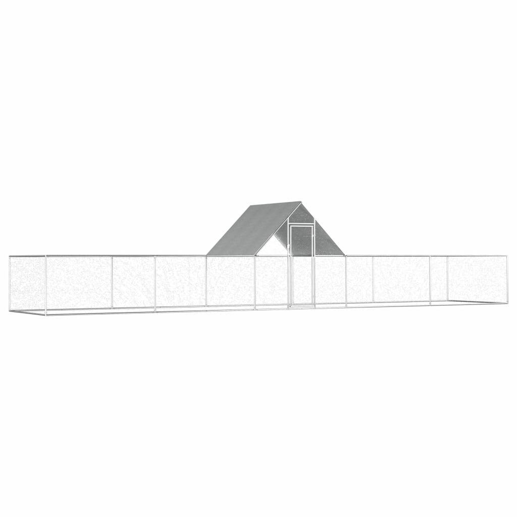 Helloshop26 - Poulailler 10 x 2 x 2 m avec un toit résistant à l'eau acier galvanisé - Image 1
