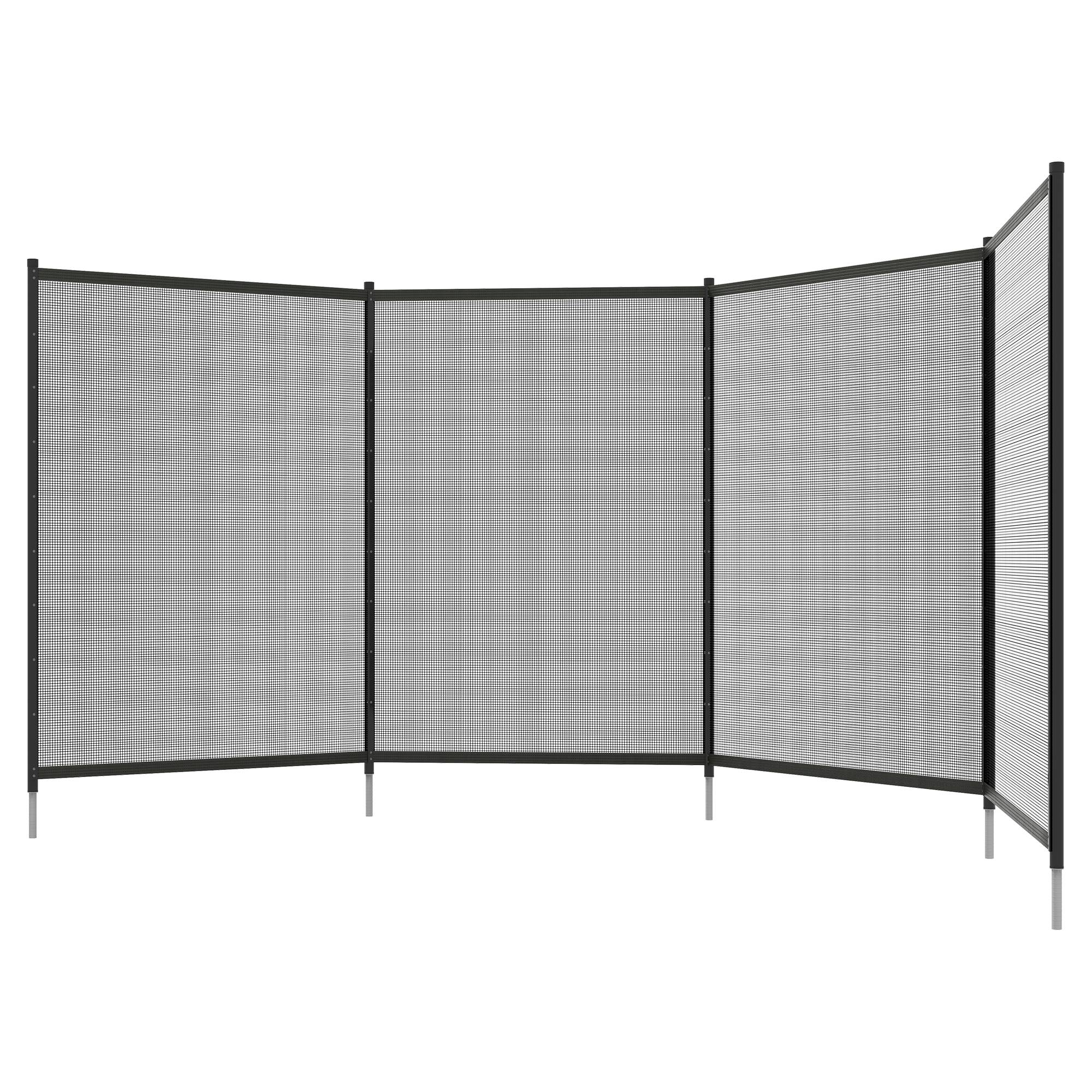 Barrière de sécurité piscine aluminium et textilène noir 365 x 2.5 x 126 cm - PANGIVO - Image 2