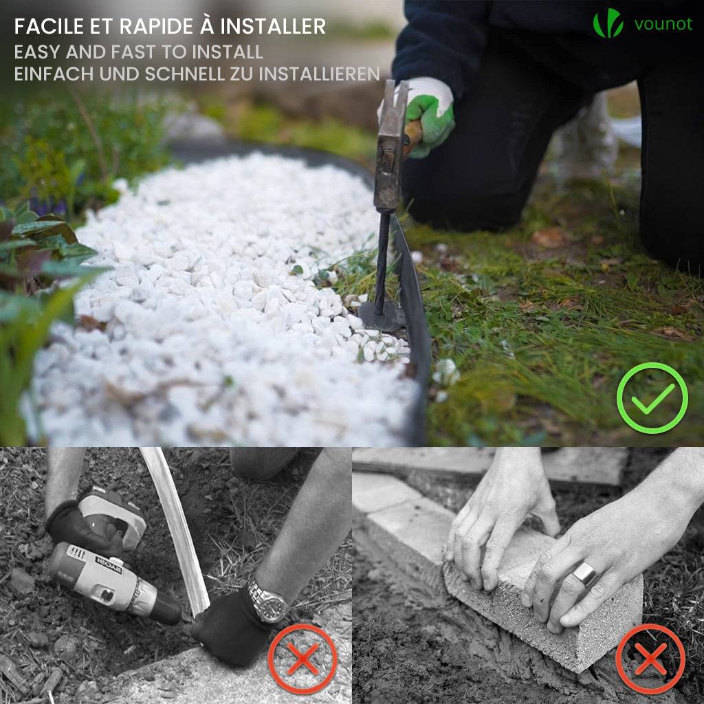 Bordure de jardin flexible en PVC 40m avec 80 piquets - hauteur 5cm - anthracite - Image 2