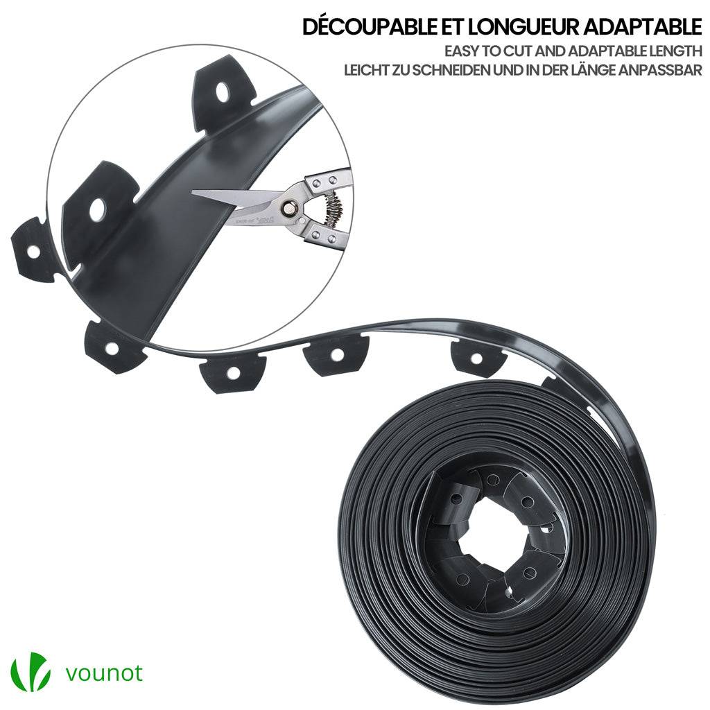 Bordure de jardin flexible en PVC 40m avec 80 piquets - hauteur 5cm - anthracite - Image 5