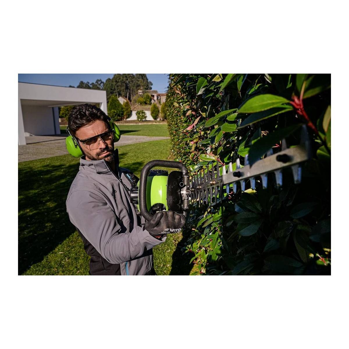 Taille Haies à Essence 25cm3 Moteur 2 Temps 1.1CV Lame double 55cm Rotation 90° Branches épaisses VITO - Imagen 3
