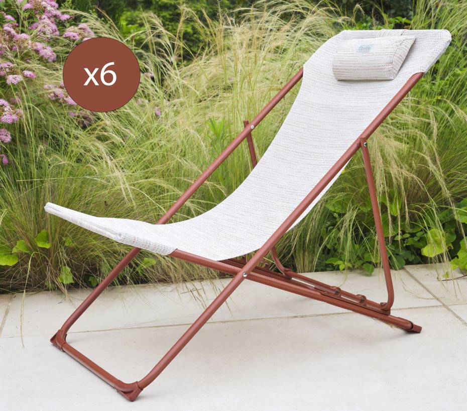 Ozalide - Lot de 6 Chiliennes en acier terracotta SUNNY - Image 1