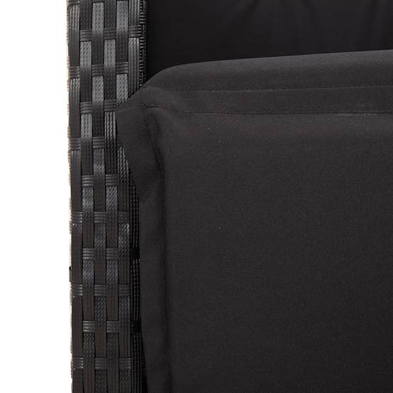Salon de Jardin Table Acacia et 8 Chaises Noires, 2 Fauteuils avec Repose-pieds, Coussins Noirs Inclus – ComfortXL Outdoor Living - Image 9