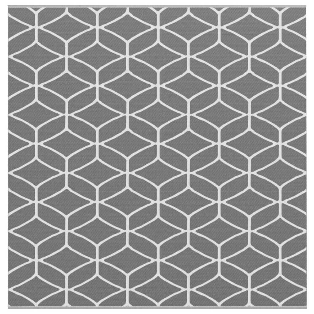 Tapis Carré Extérieur Intérieur en PP Design Moderne Gris et Blanc 300x300 cm – ComfortXL Outdoor Living - Image 2