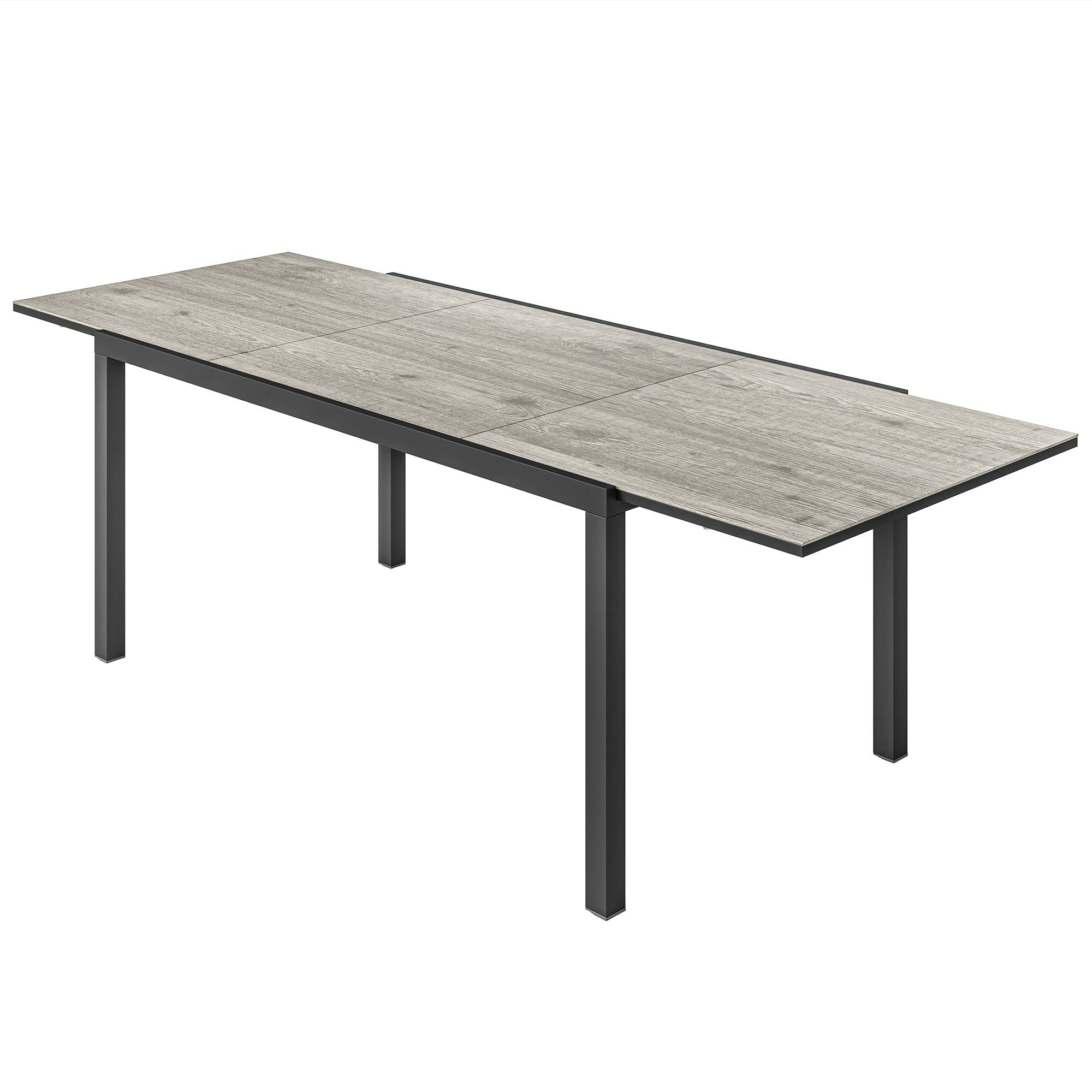 Outsunny - Table de jardin extensible 6-8 personnes 160/240cm effet bois gris - Image 5