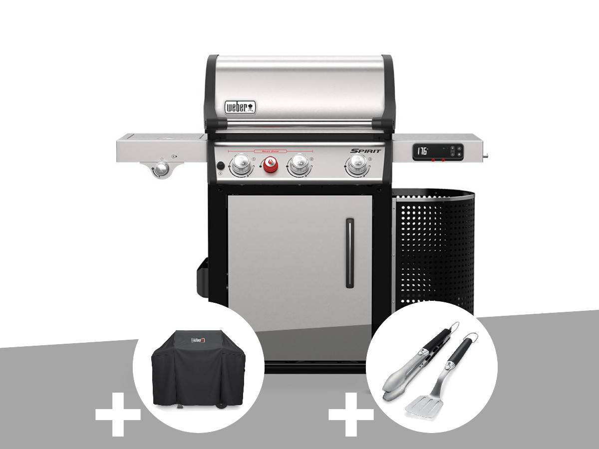 Weber - Barbecue gaz Spirit Premium SPX-335 GBS + Housse + Kit ustensiles Premium 2 pièces - Weber