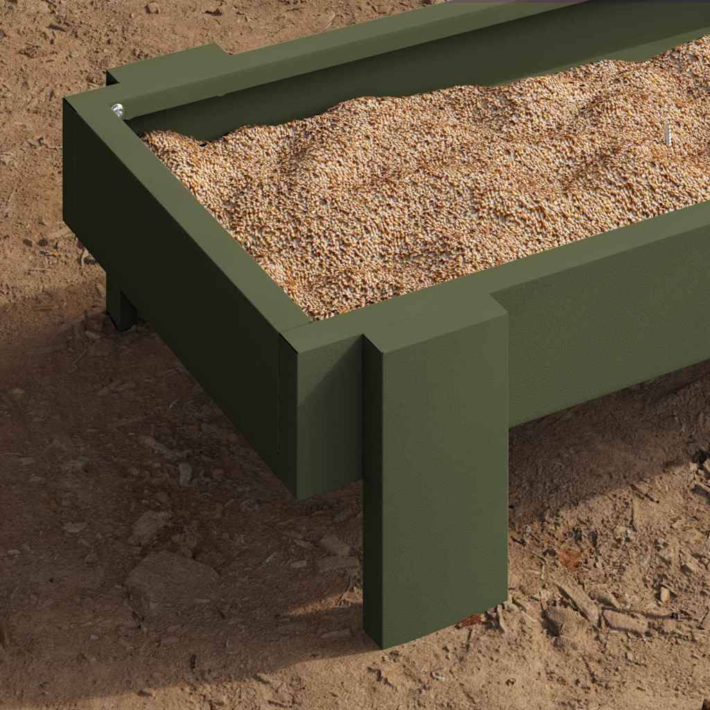 Mangeoire Basse Volaille Métal Jardin Hygiénique 5kg Olive - ComfortXL Outdoor Living - Image 4