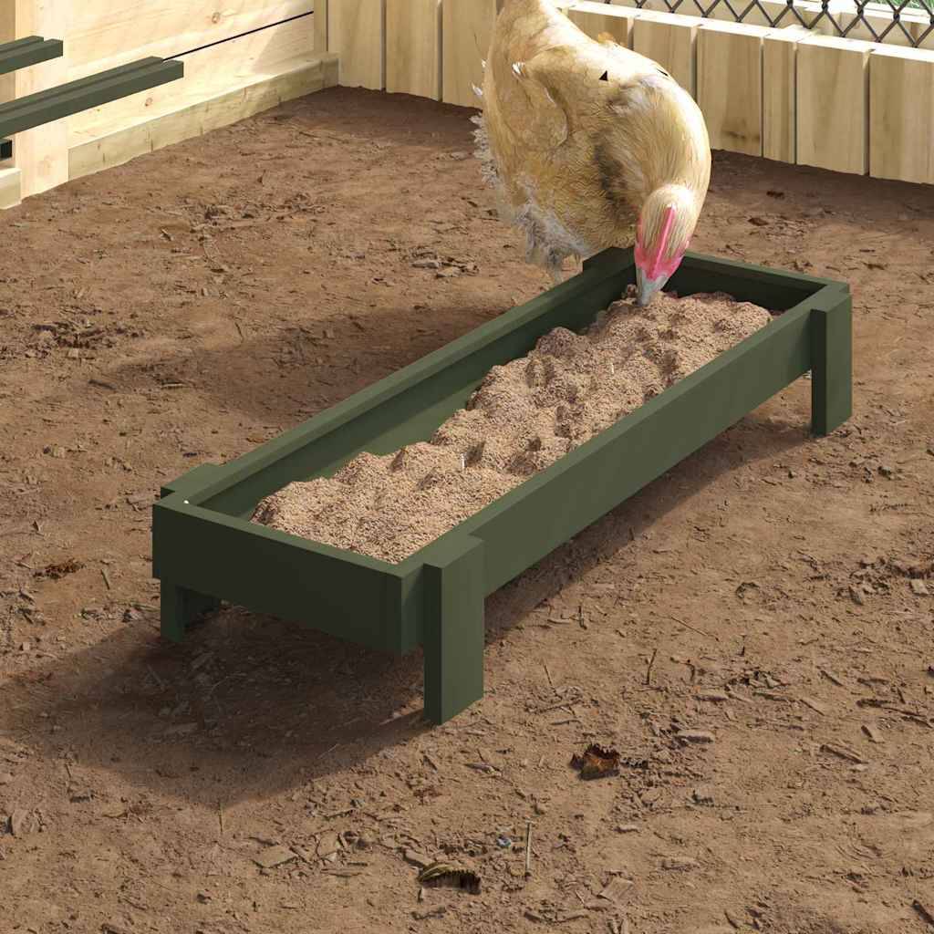Mangeoire Basse Volaille Métal Jardin Hygiénique 5kg Olive - ComfortXL Outdoor Living - Image 1