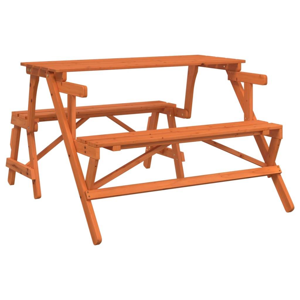 Maison Chic - Table de jardin - Table de pique-nique avec bancs sapin massif 2 en 1 convertible HL960