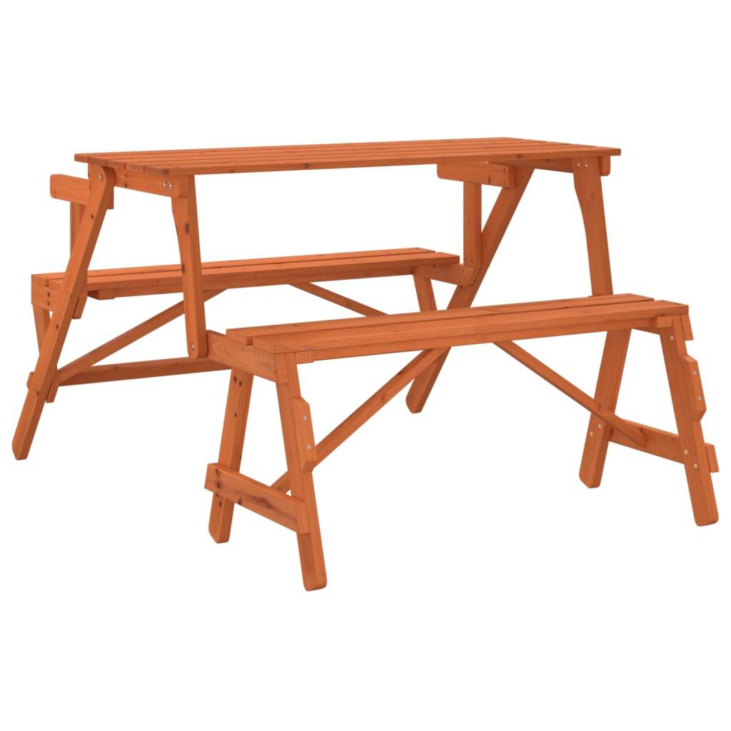 Maison Chic - Table de jardin - Table de pique-nique avec bancs sapin massif 2 en 1 convertible HL960 - Image 6