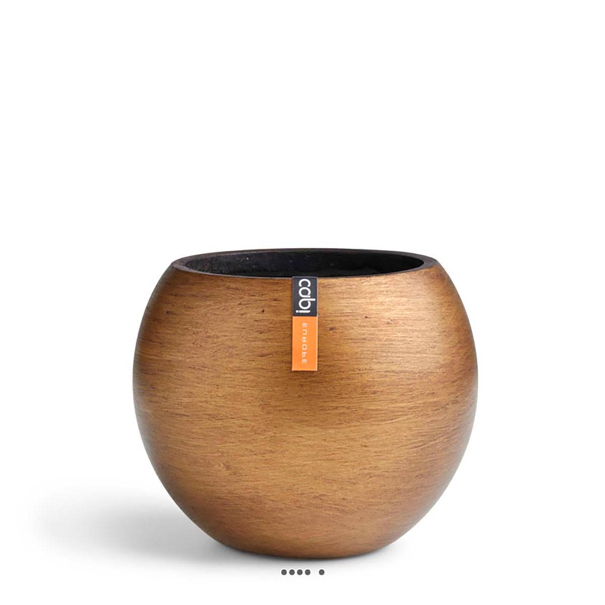 Artificielles - Joli pot rétro forme boule doré en matières synthétiques H 15 x D 18 cm Doré - dimhaut: H 15 cm - couleur: Doré - Imagen 1