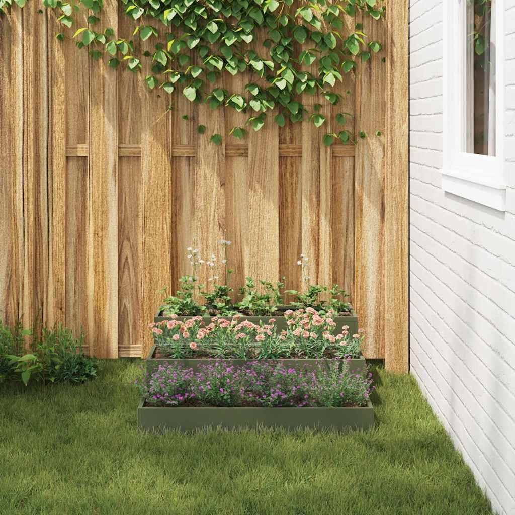 Cache-pot | Bac à fleurs de jardin Vert olive 90 x 90 x 35 cm - Image 4