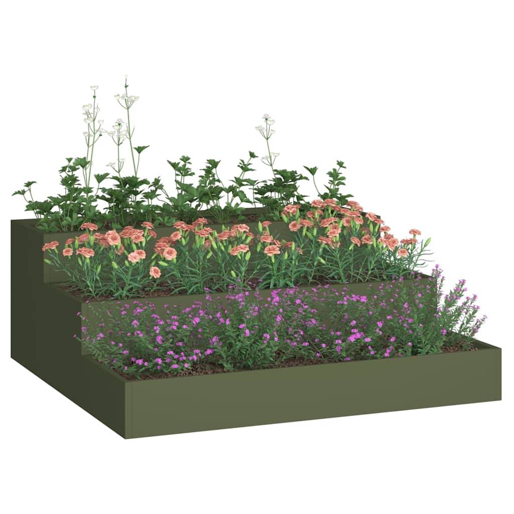 Cache-pot | Bac à fleurs de jardin Vert olive 90 x 90 x 35 cm - Image 3