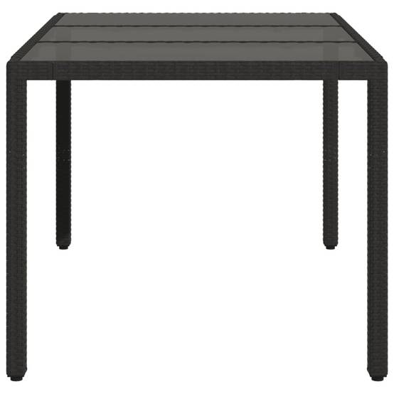 PANGIVO - Table de jardin résine tressée verre trempé noir 150 x 90 x 75 cm - PANGIVO - Image 5
