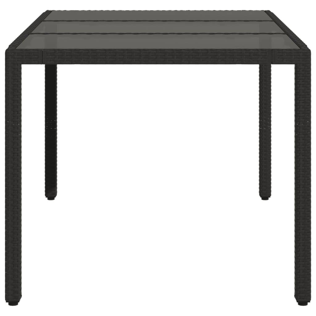 PANGIVO - Table de jardin résine tressée verre trempé noir 150 x 90 x 75 cm - PANGIVO - Image 5