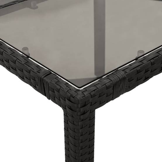PANGIVO - Table de jardin résine tressée verre trempé noir 150 x 90 x 75 cm - PANGIVO - Image 7