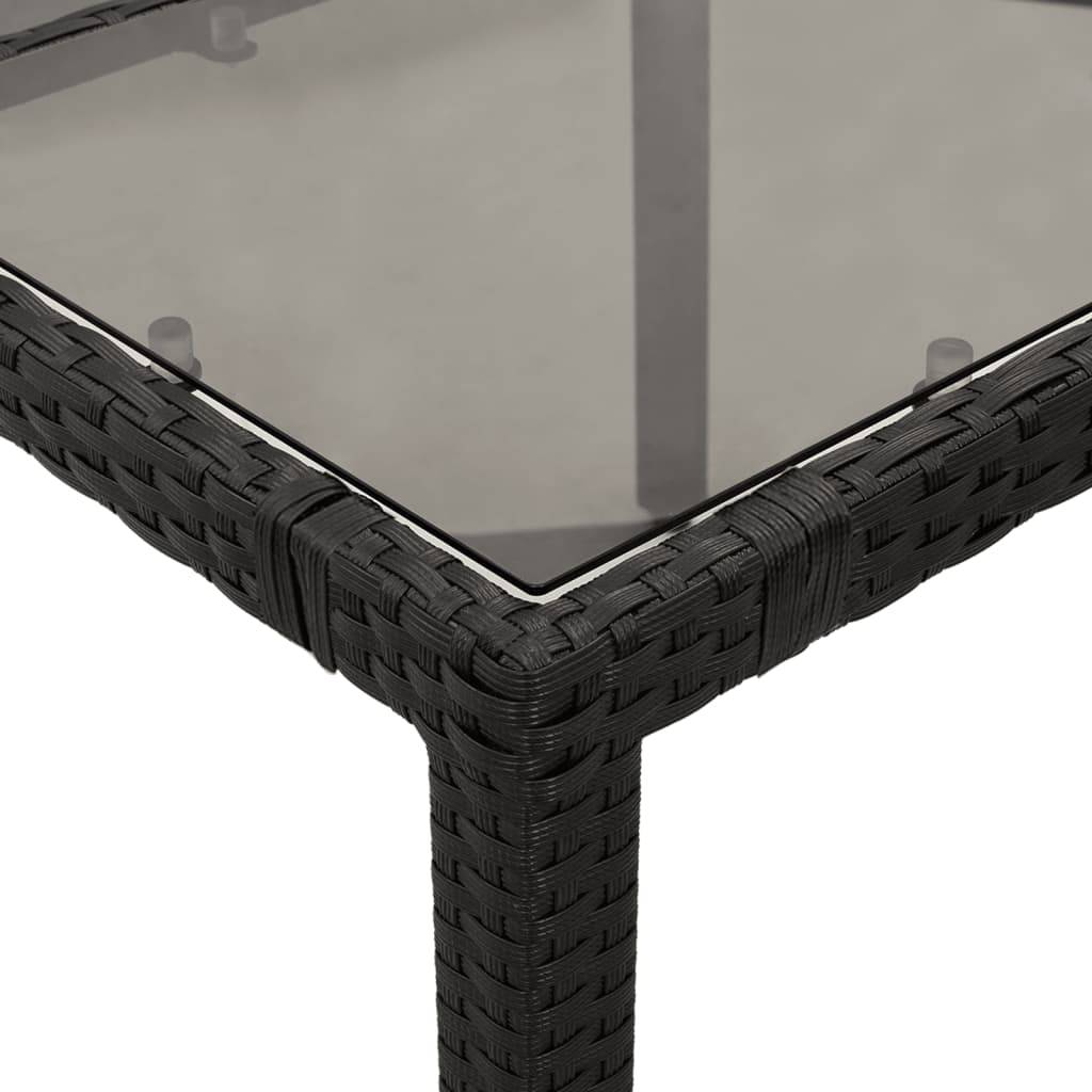 PANGIVO - Table de jardin résine tressée verre trempé noir 150 x 90 x 75 cm - PANGIVO - Image 7