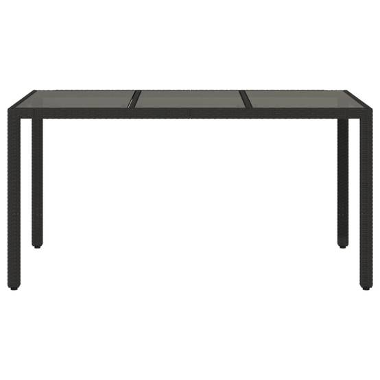 PANGIVO - Table de jardin résine tressée verre trempé noir 150 x 90 x 75 cm - PANGIVO - Image 4
