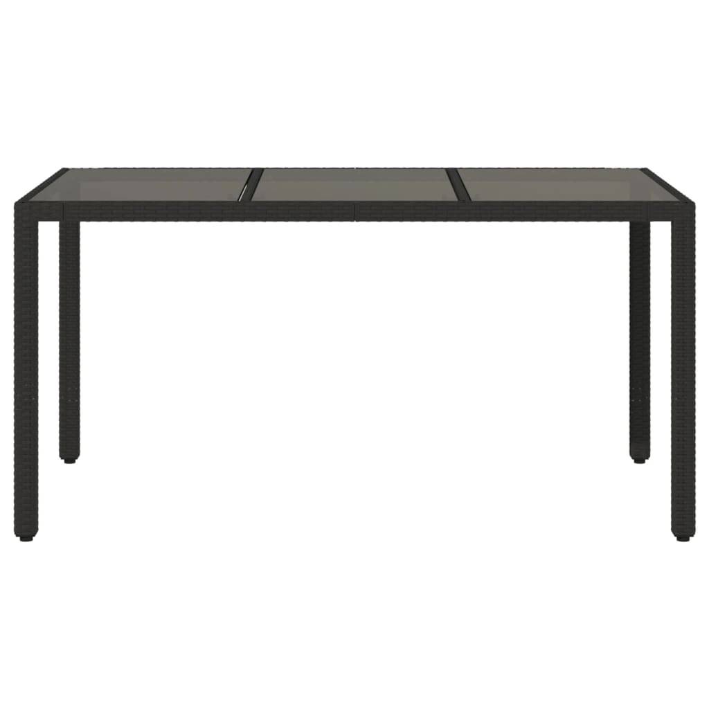 PANGIVO - Table de jardin résine tressée verre trempé noir 150 x 90 x 75 cm - PANGIVO - Image 4