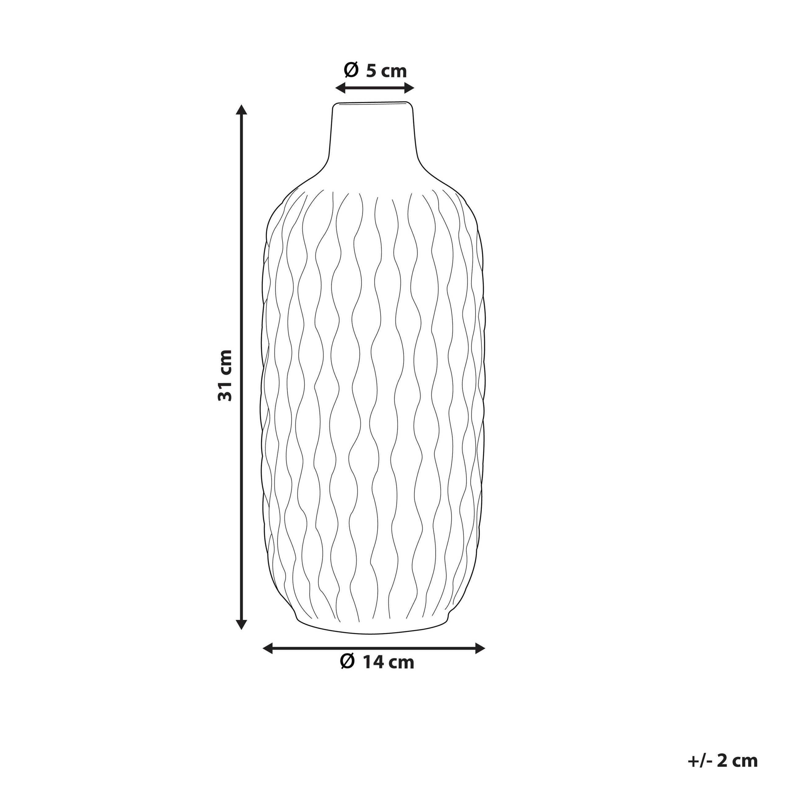 Beliani - Vase décoratif Grès Blanc EMAR - 14x14x31- Beliani - Image 3