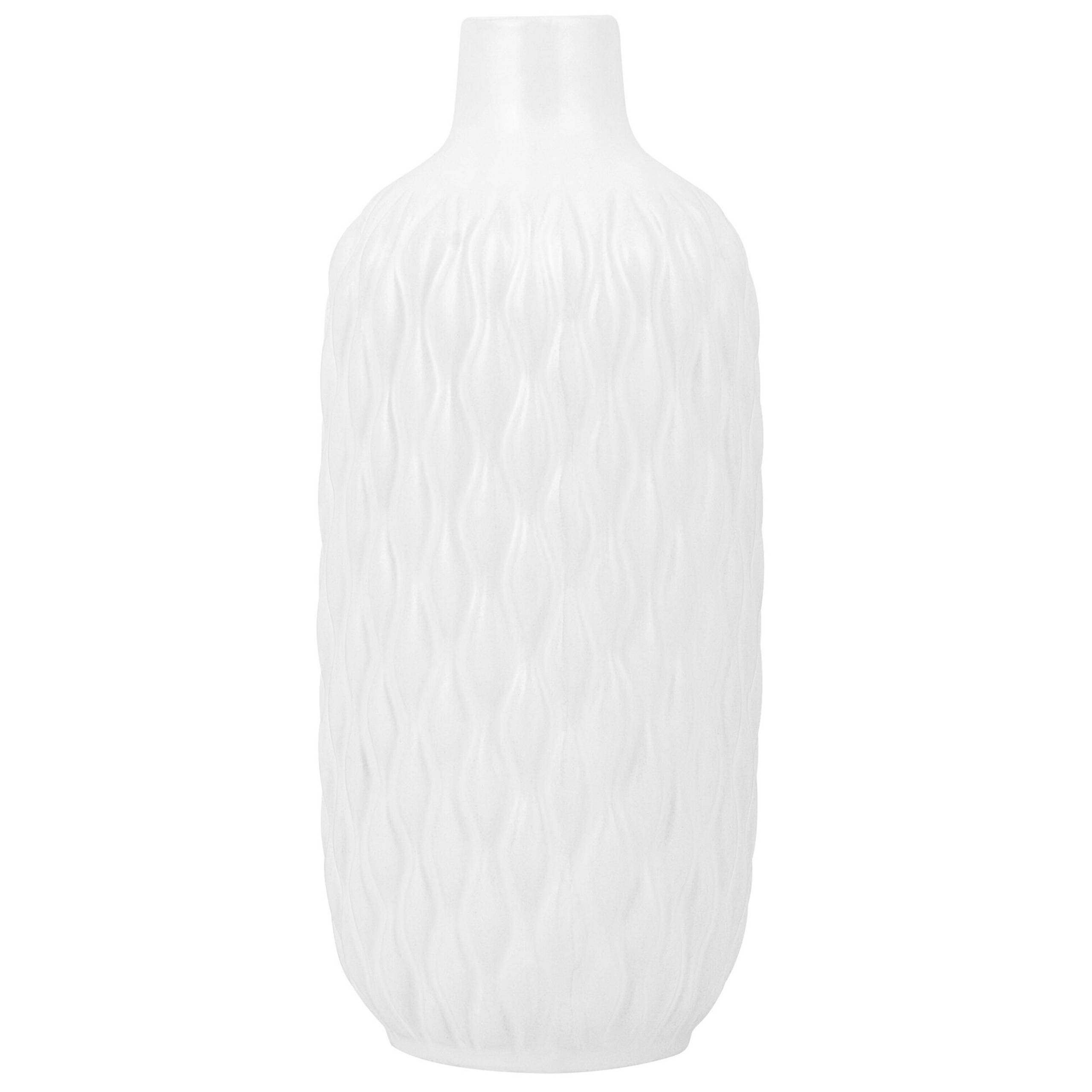 Beliani - Vase décoratif Grès Blanc EMAR - 14x14x31- Beliani - Image 2