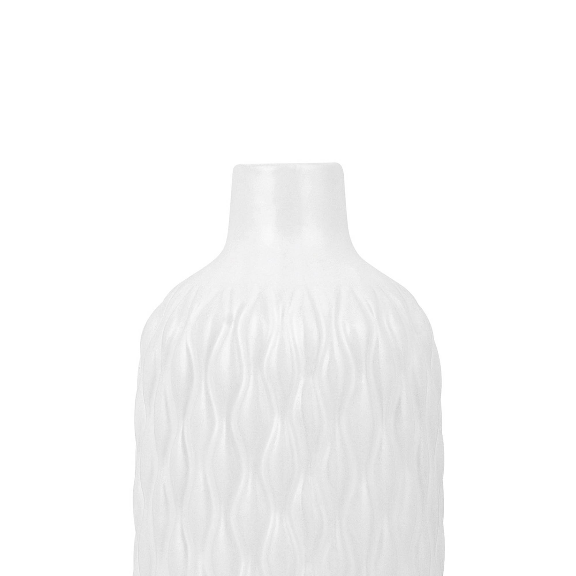 Beliani - Vase décoratif Grès Blanc EMAR - 14x14x31- Beliani - Image 4