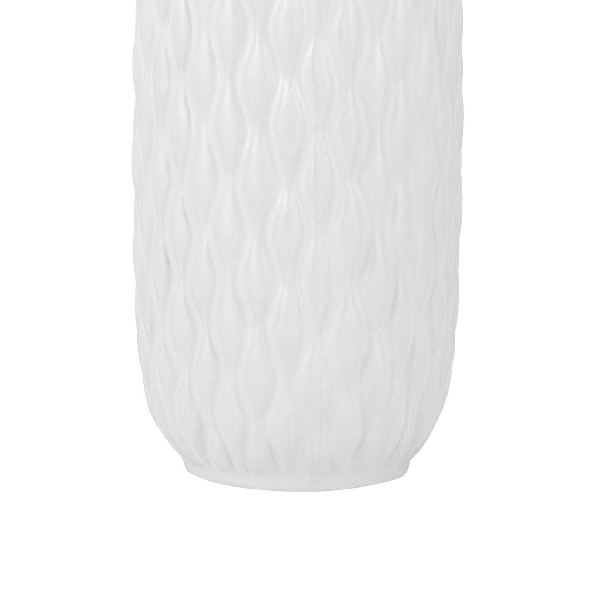 Beliani - Vase décoratif Grès Blanc EMAR - 14x14x31- Beliani - Image 5