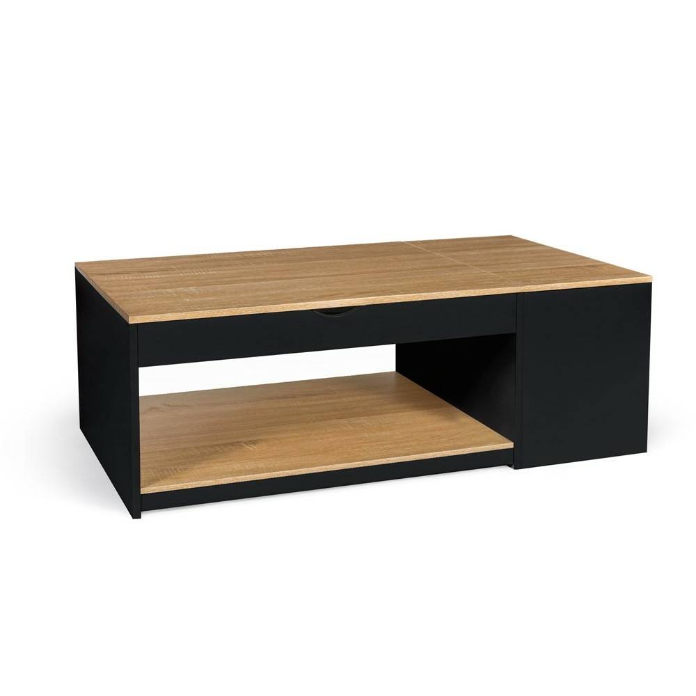 Facilitys - Table basse avec plateau relevable effet bois - style industriel - Imagen 2