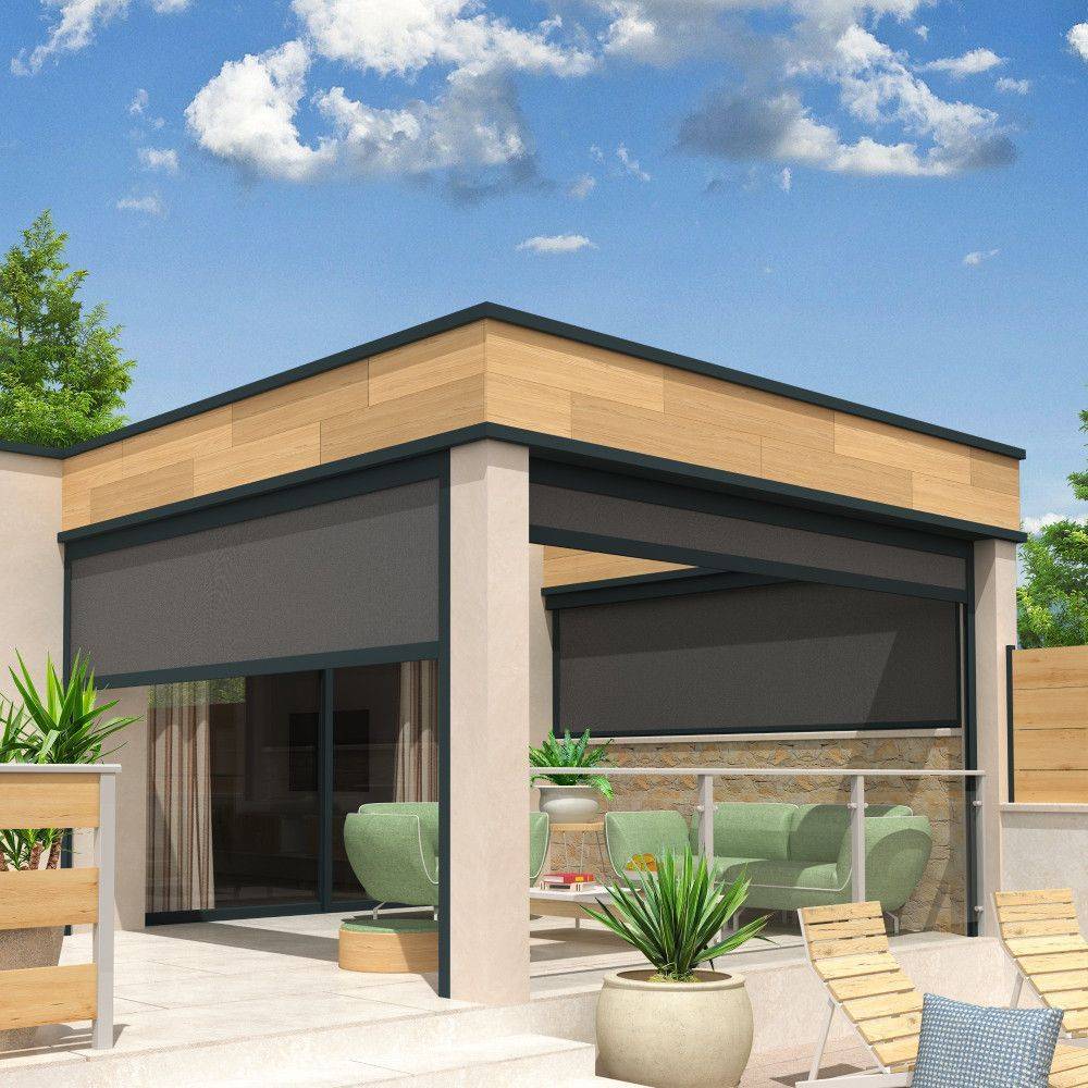 Intersun - Coffre à coulisses pour pergola LOLITE 4,00x2,50 M (Motorisé à Télécommande - Gris Anthracite - Gris Graphite) - INTERSUN - Imagen 1