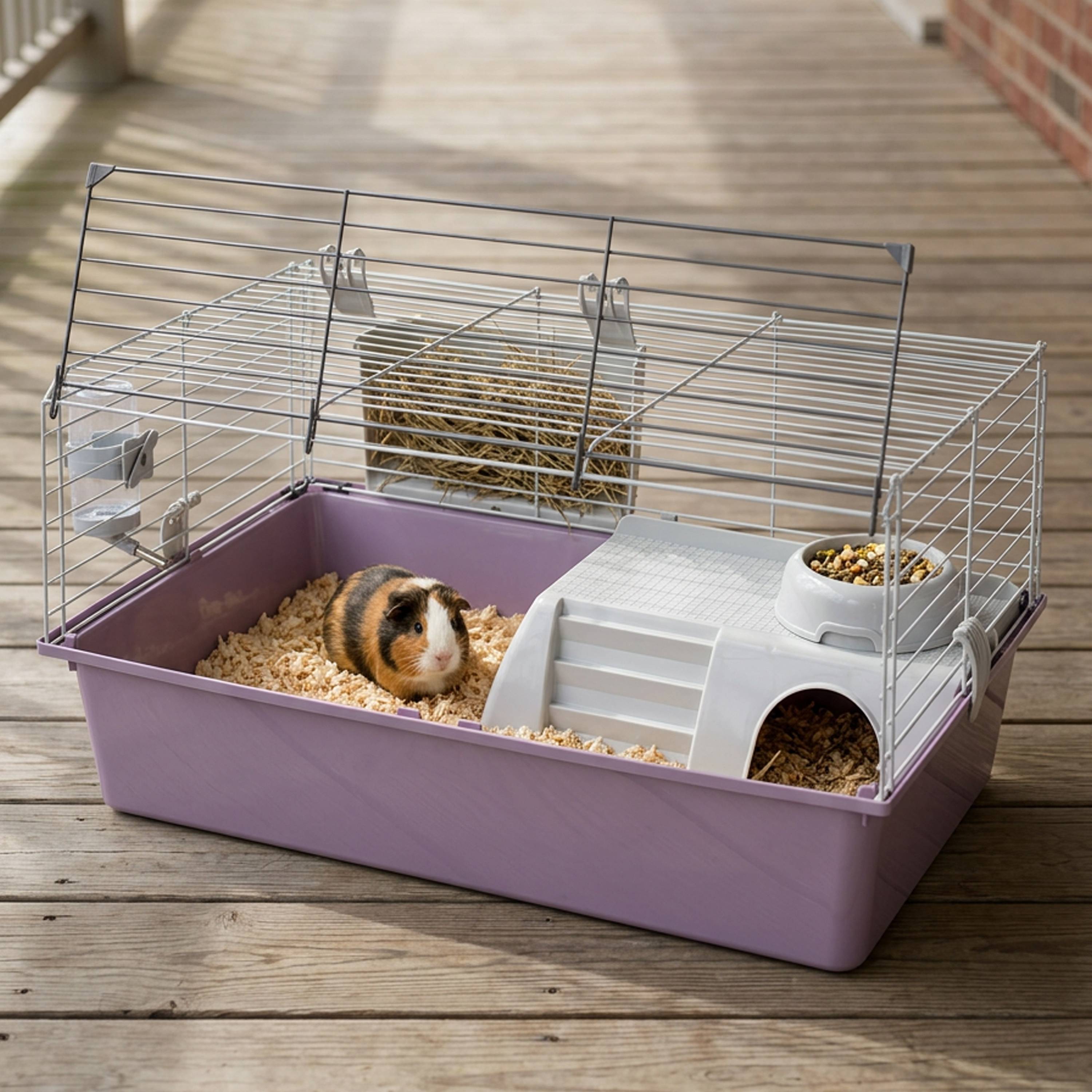 Ferplast - FERPLAST Cage pour Rongeurs GUINEA 70 pour Cochons d'Inde, Cochons d'Inde, en Métal, Accessoires inclus : Mangeoire, Abreuvoir, Maison, Gamelle. - Image 3