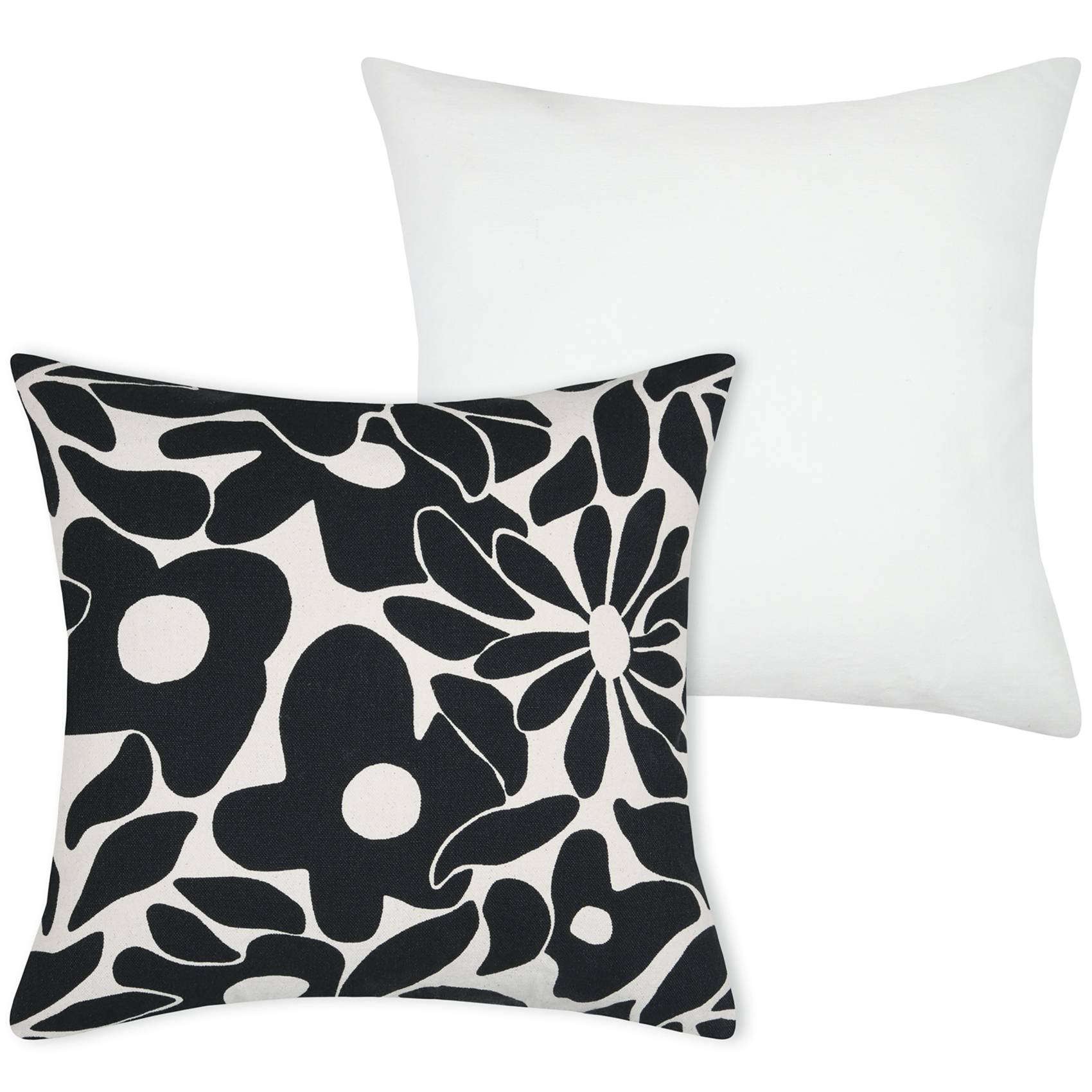 Lovely Casa - Housse de coussin imprimée graphique en coton - LOVELY CASA - Coton - Noir - Image 3