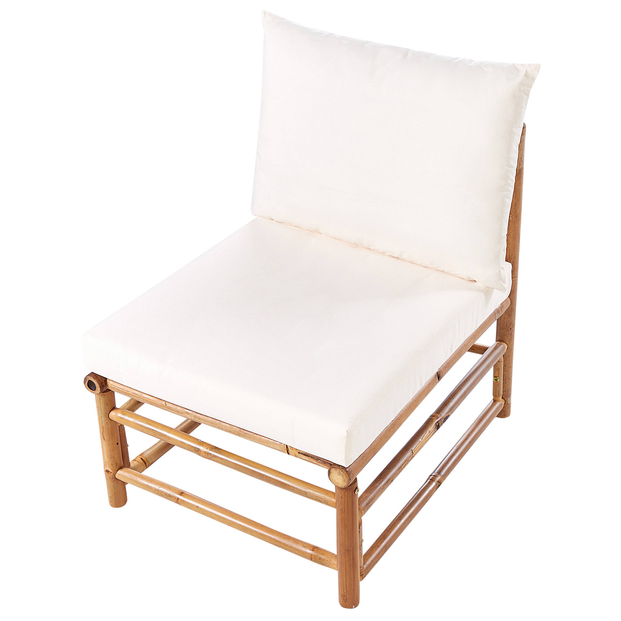 Beliani - Set de jardin, 5 Personnes Bambou Blanc cassé CERRETO - Beliani - Imagen 7