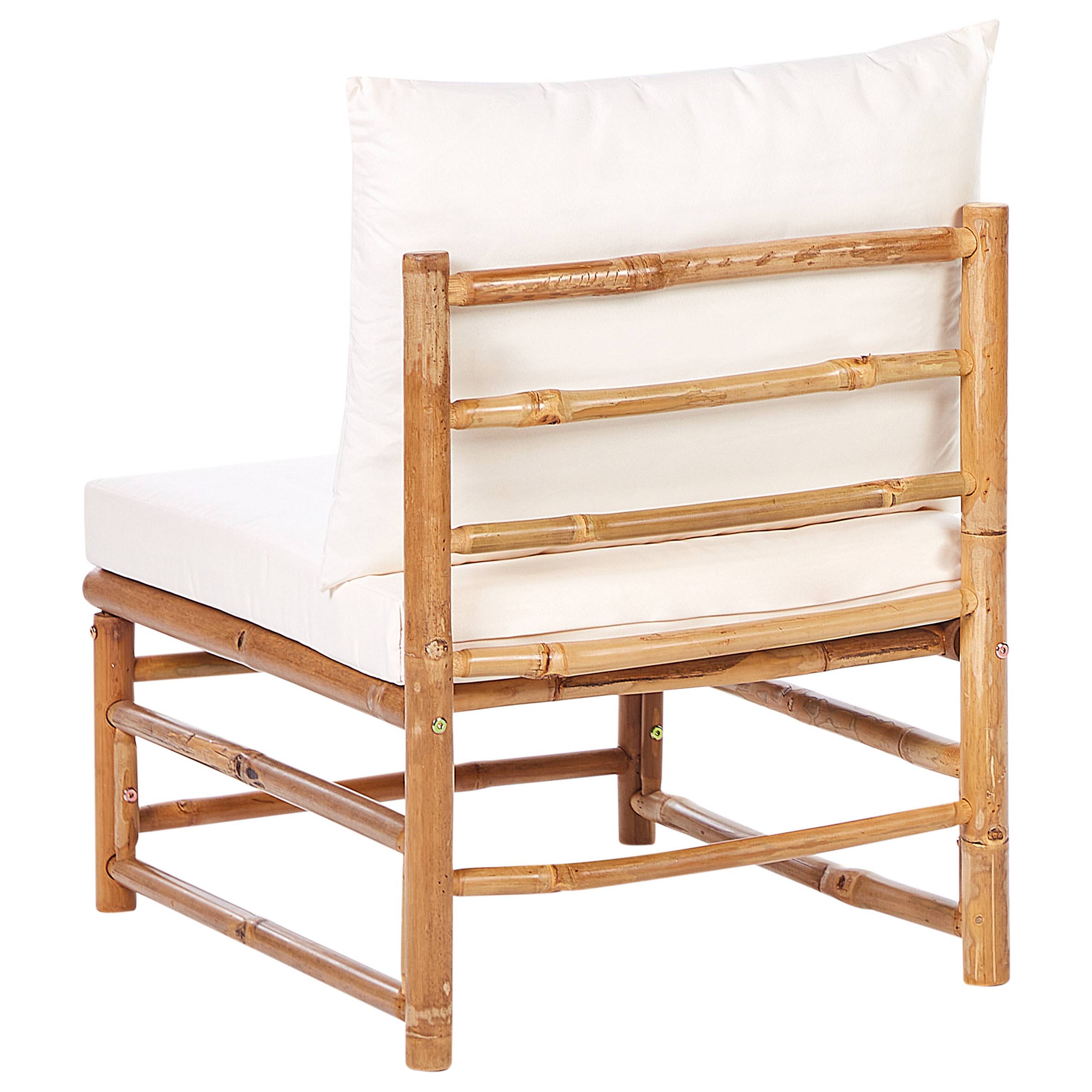 Beliani - Set de jardin, 5 Personnes Bambou Blanc cassé CERRETO - Beliani - Imagen 6
