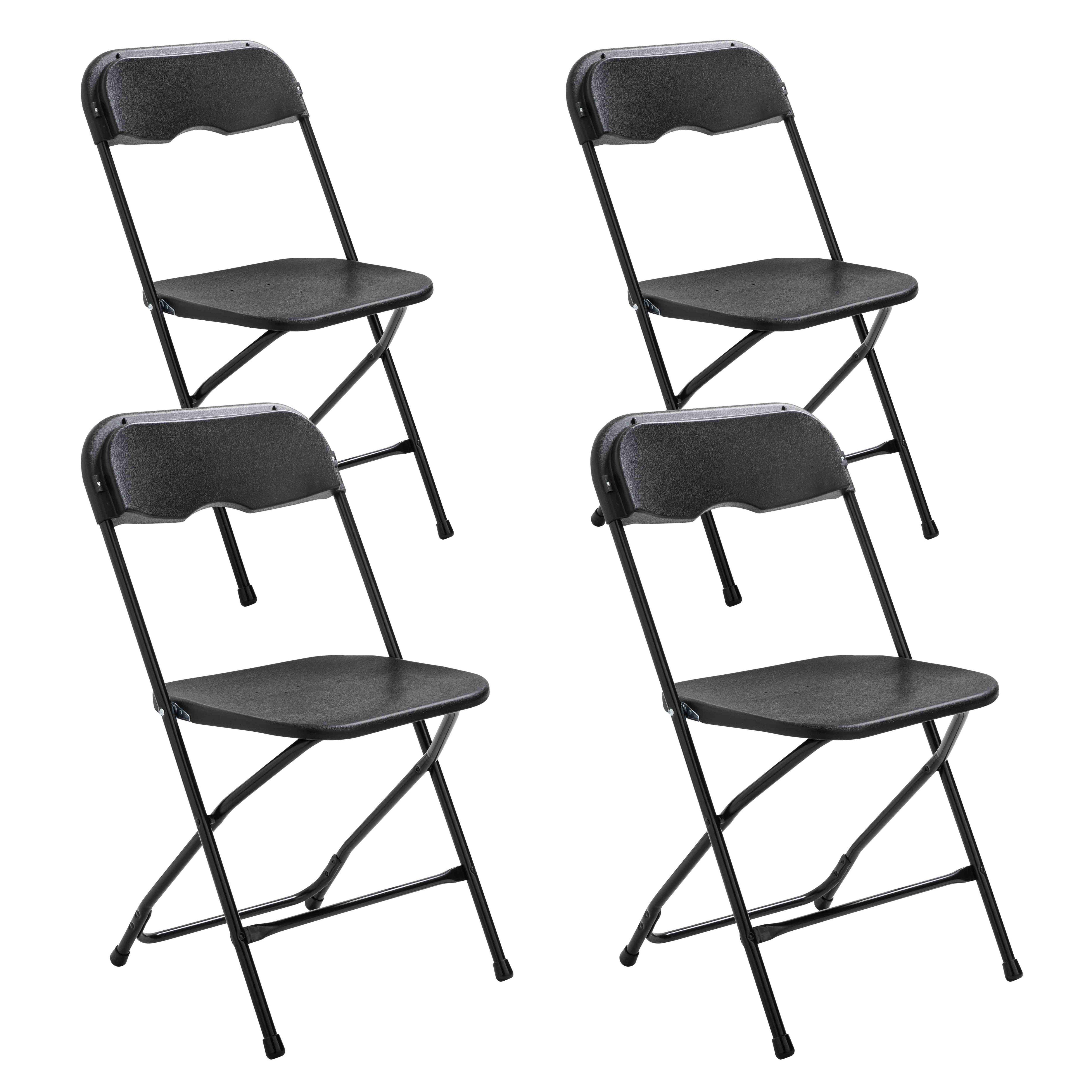 Oviala - Lot de 4 chaises pliantes noires de réception REKKEM - Oviala - Imagen 1