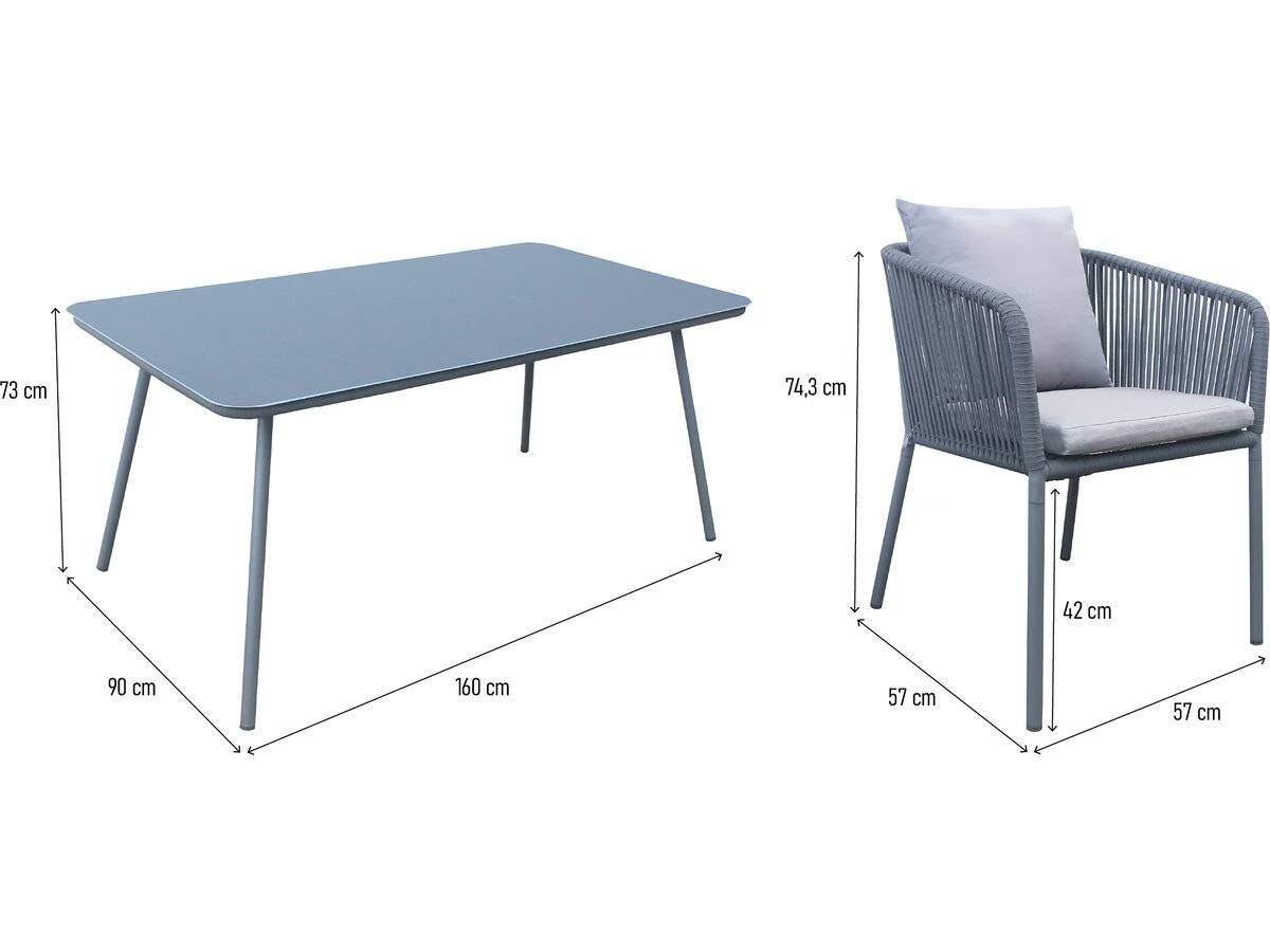 Habitat Et Jardin - Salon De Jardin Repas "léna" - 194 X 70 X 73 Cm - Grise -habitat Et Jardin - Imagen 3