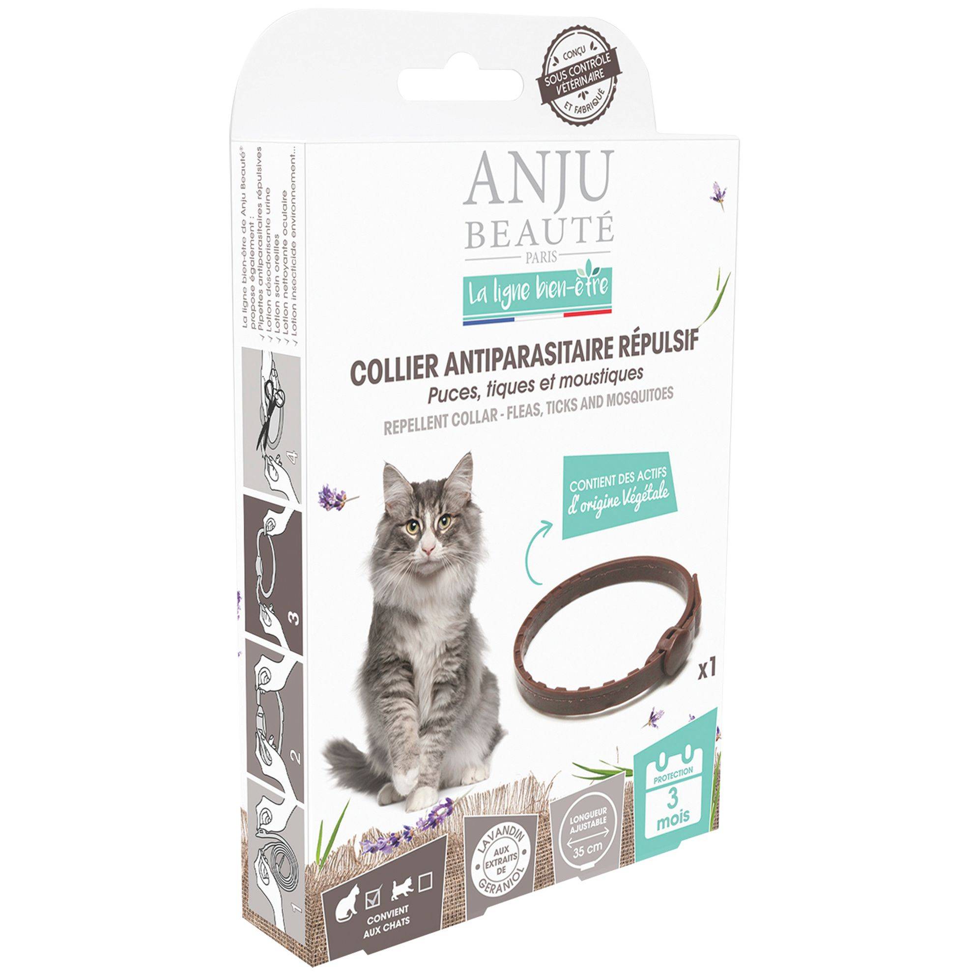 Anju Beaute - Collier antiparasitaires répulsifs chats Anju ANJU BEAUTÉ