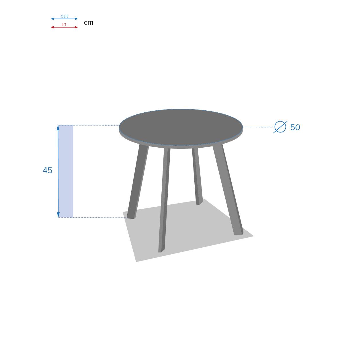 Hesperide - Table d'appoint de jardin ronde "Saona" tonka mat 50x45cm en acier cataphorèse Hespéride - Imagen 6