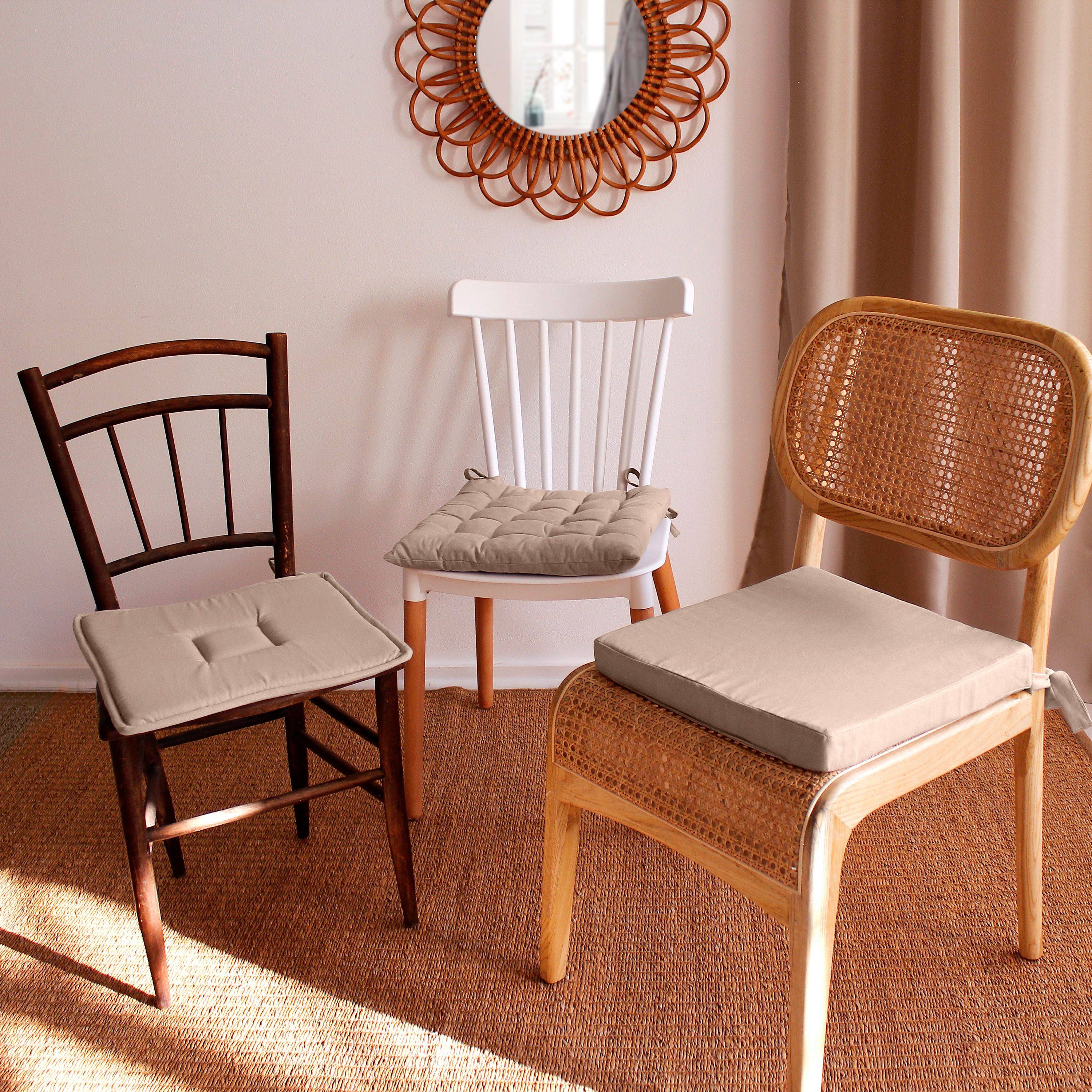 Enjoy Home - Galette de chaise uni effet Bachette - 40 x 40 cm - Enjoy Home - Image 2