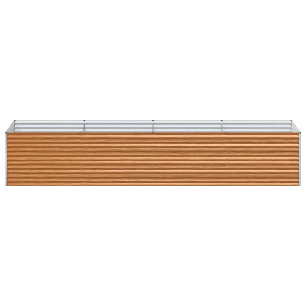Helloshop26 - Jardinière surélevée design industriel extérieur 390 x 100 x 68 cm avec drainage efficace en acier galvanisé marron clair - Image 2