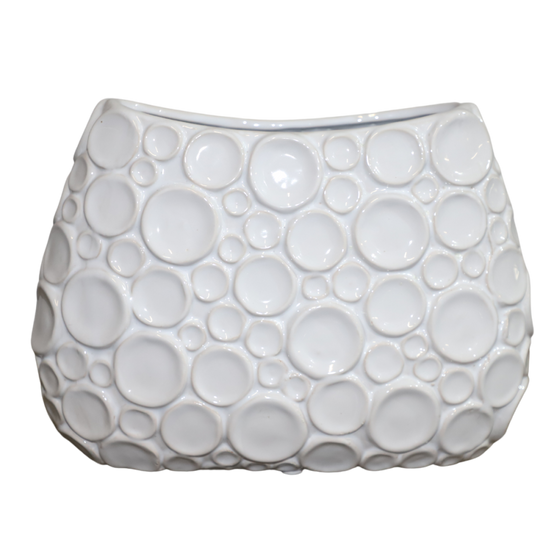 ° Vase en céramique blanc 35.5 x 14.5 x Ht.26 cm Chemin de campagne - Imagen 1