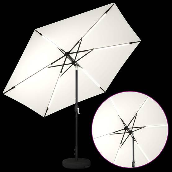 Parasol de jardin polyester crème 296 x 296 x 235 cm - PANGIVO - Image 4