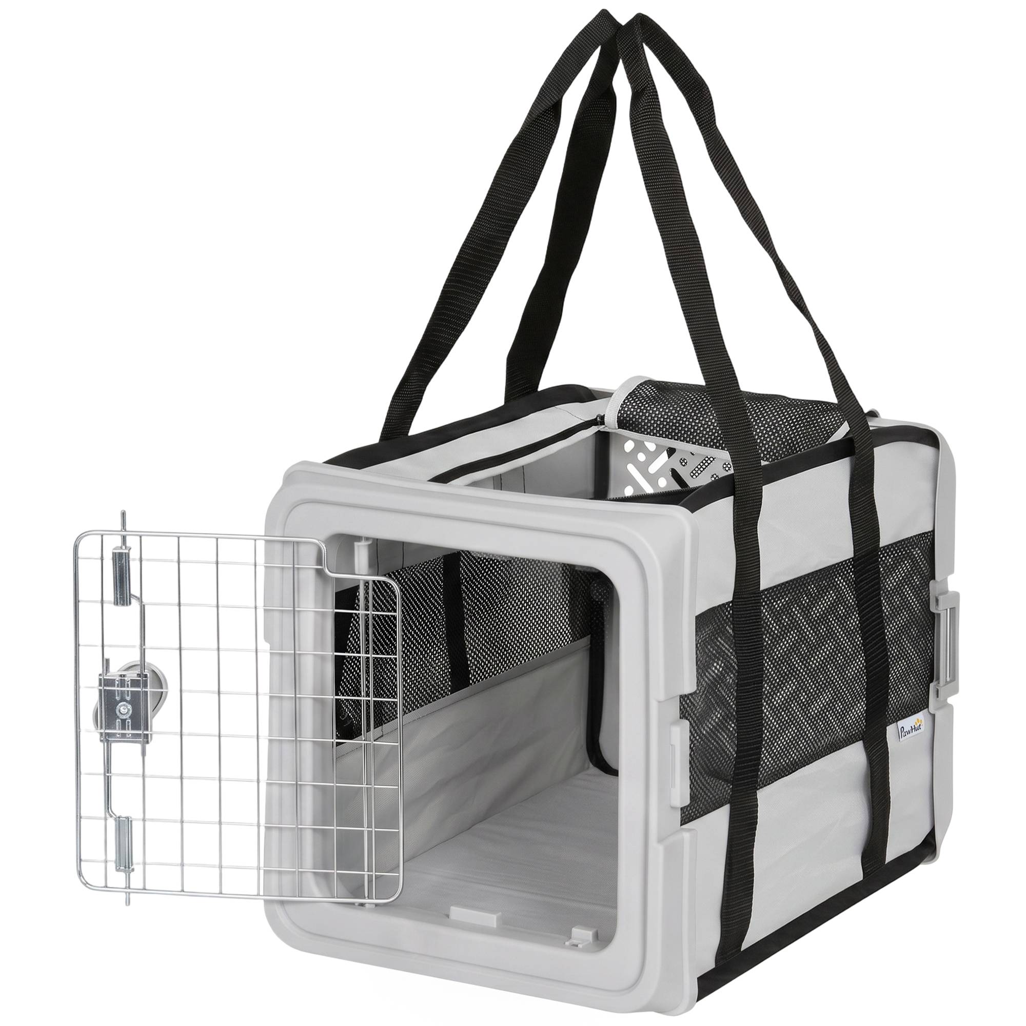 ComfortXL - Sac de transport pliable pour chat et petit chien en tissu 300D gris 49,5 x 34 x 35,5 cm pour trajets quotidiens - Image 10