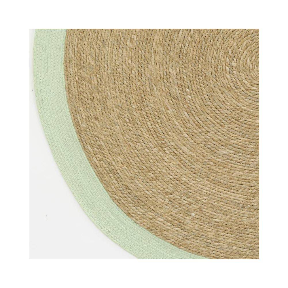 Aubry Gaspard - Tapis en jonc 120 cm naturel bordure colorée - Imagen 2
