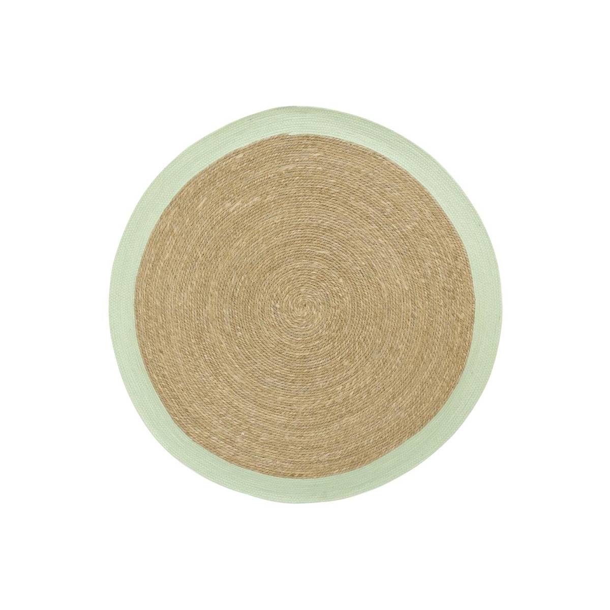 Aubry Gaspard - Tapis en jonc 120 cm naturel bordure colorée - Imagen 1