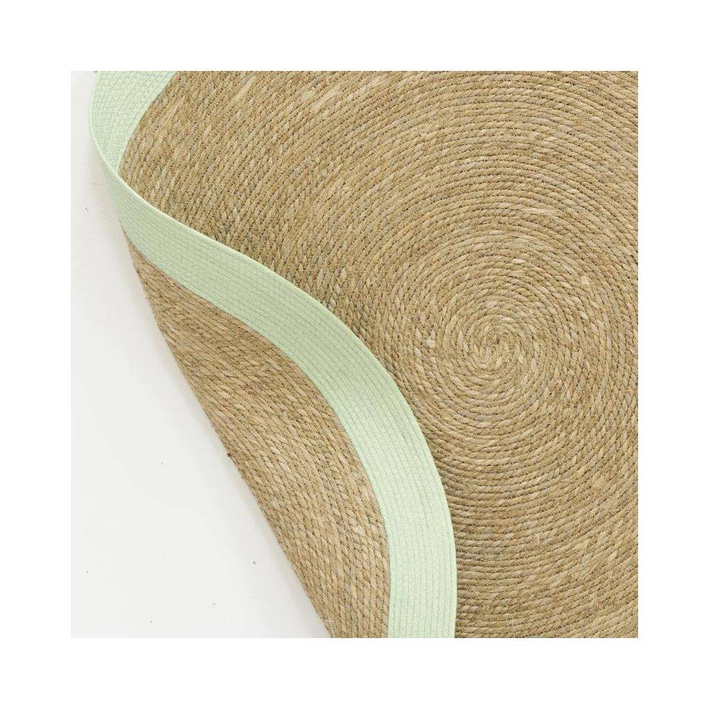 Aubry Gaspard - Tapis en jonc 120 cm naturel bordure colorée - Imagen 3