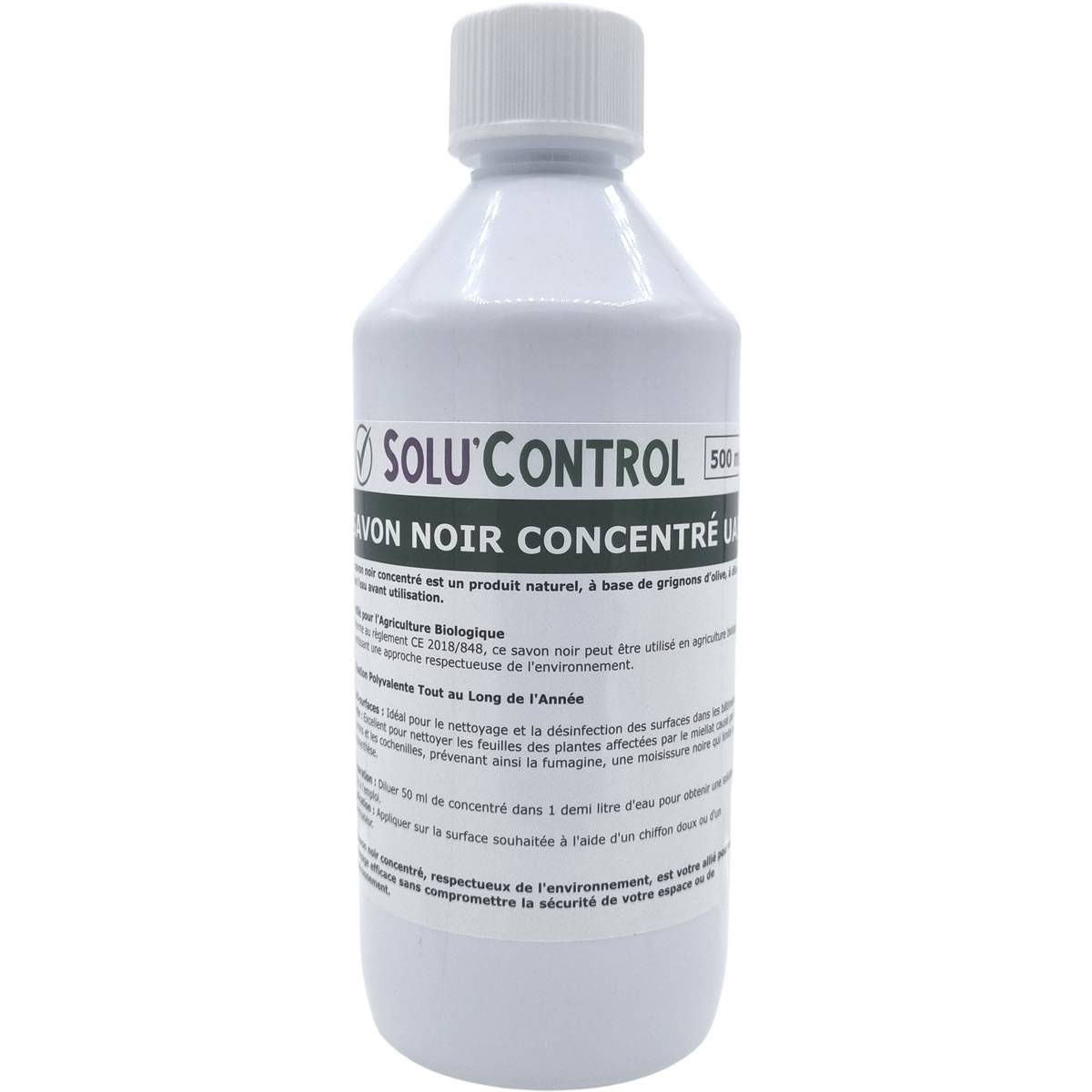 SOLU'CONTROL Savon Noir Naturel Concentré, 500 ml, Nettoyant Feuilles — free download